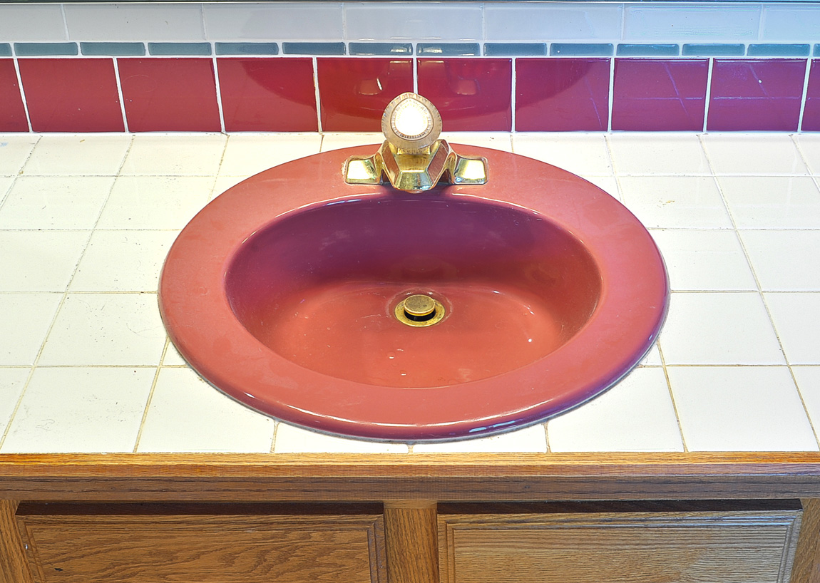 Bathroom Vanity Refinishing - Before Transformation